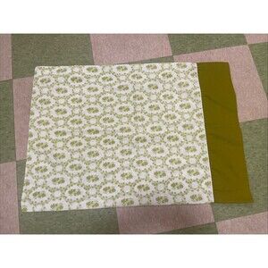 Vtg Cannon Royal Family Standard Pillow Case Avocado Green Floral Cottagecore